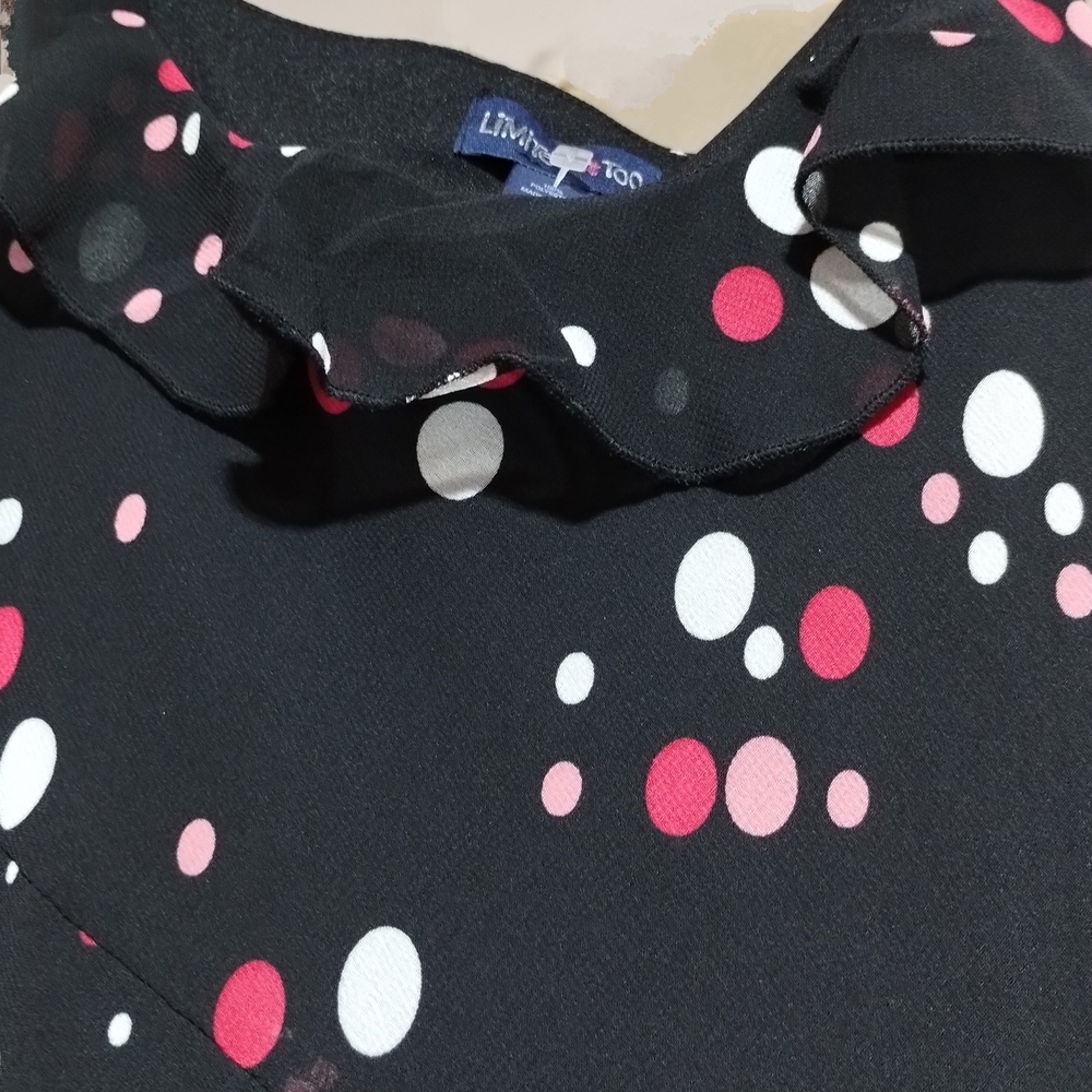Black Polka Dot Strappy Bias-cut Dress W/ Swingy Hem